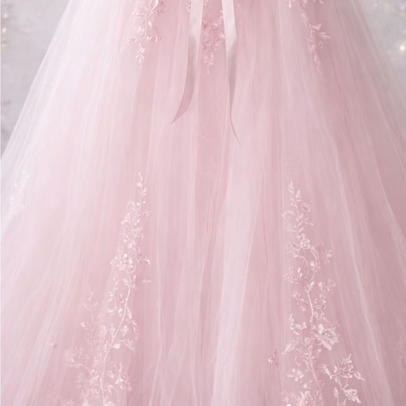 Lavetir Pink Prom Ball Gown Sz 16 Floral Tulle Satin Corset Formal Dress NWOT - Picture 9 of 9